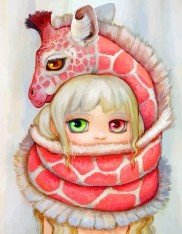 Pink Giraffe Animal Paint By Numbers