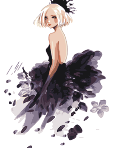 Black Splash Girl Paint By Numbers