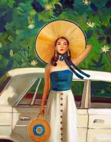 Woman in Stylish Hat Paint By Numbers