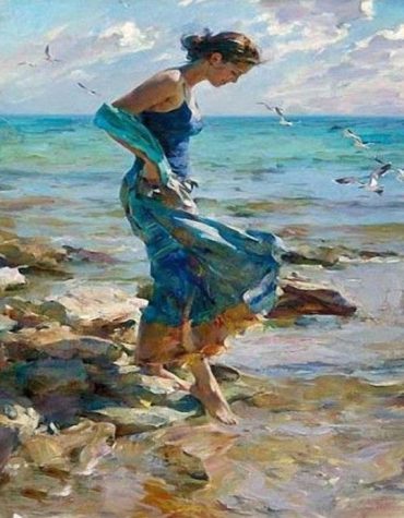 Girl Seascape Paint By Numbers