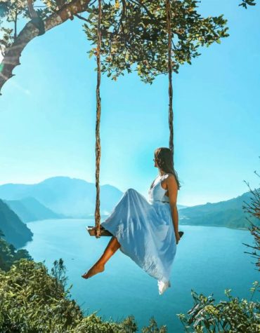 Girl Swinging in Dress Paint By Numbers