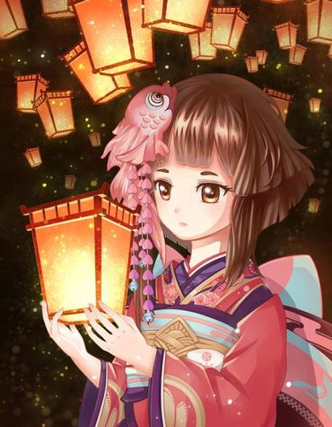 Cartoon Girl Lamp Paint By Numbers