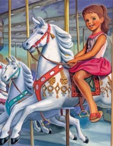 Carousel Horse Girl Paint By Numbers