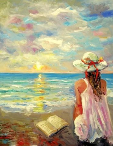 Woman by the Ocean at Sunset Paint By Numbers