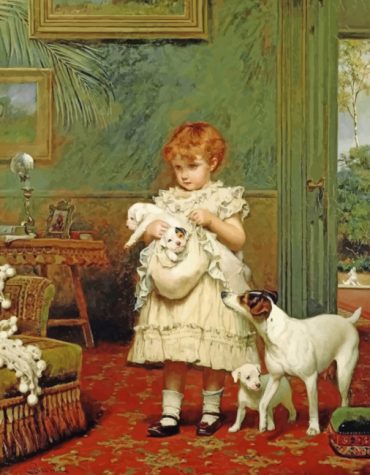 Girl with Dog in Nature Paint By Numbers