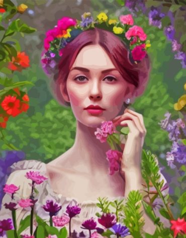 Girl Flowerhair Fantasy Paint By Numbers