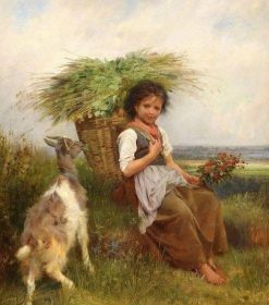 Girl and Goat Companionship Paint By Numbers