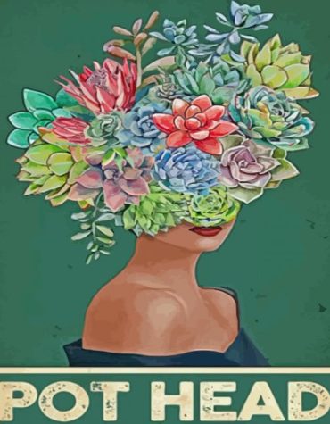 Girl Flower Head Art Paint By Numbers