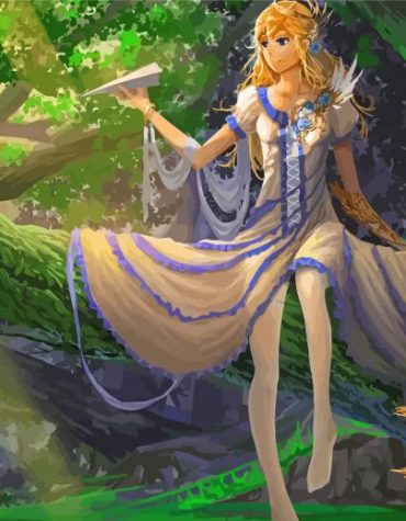 Anime Girl In Forest Paint By Numbers