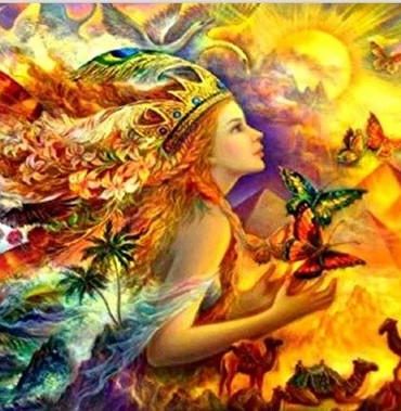 Sunlit Girl and Butterfly Paint By Numbers