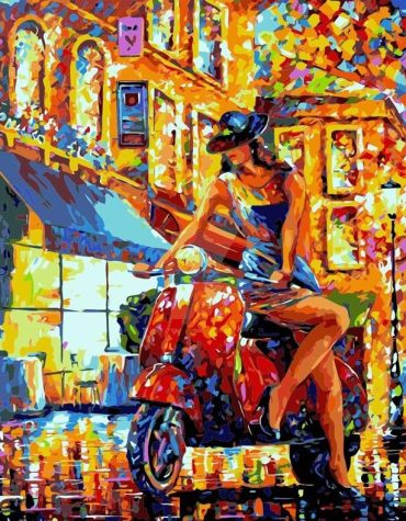 Girl on Roadster Paint By Numbers