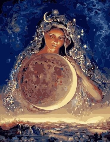 Moonlit Girl on Sky Paint By Numbers