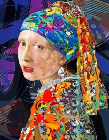 Colorful Girl With a Pearl Earring Paint By Numbers