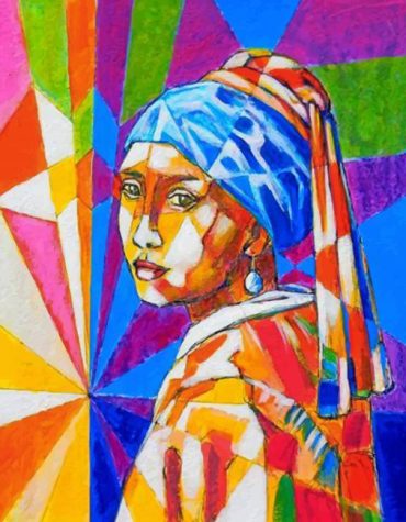 Colorful Girl Pearl Earring Paint By Numbers