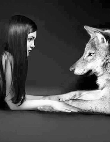 Wolf and Woman Friendship Paint By Numbers