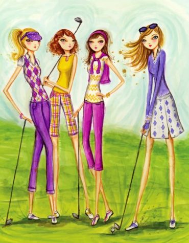 Girls Enjoying Golf Paint By Numbers