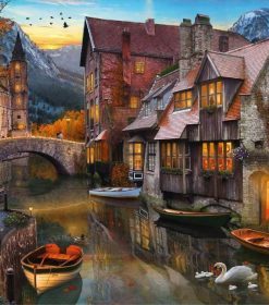 Glasgow Canal Autumn Scene Paint By Numbers