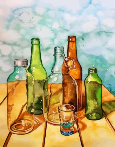 Vintage Glass Bottles Paint By Numbers