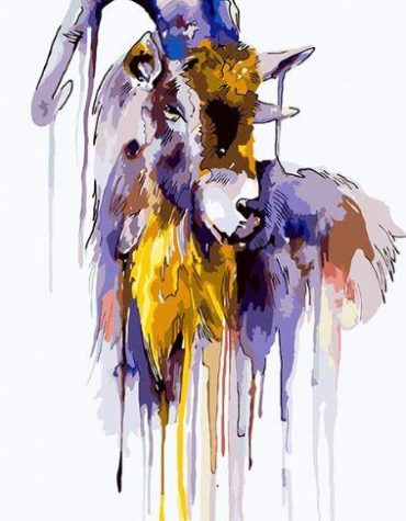 Abstract Goat Splatter Paint By Numbers