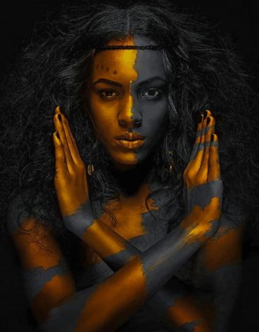 Golden African Girl Paint By Numbers
