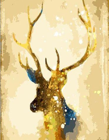 Golden Buck Antlers Paint By Numbers
