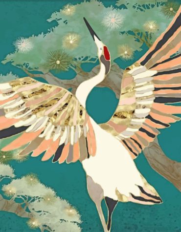 Golden Crane Birds Paint By Numbers