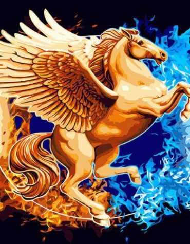 Golden Winged Horse Paint By Numbers