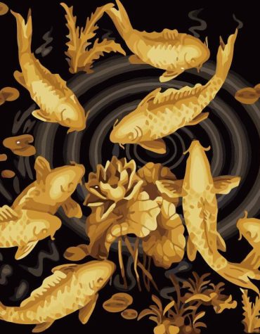 Golden Koi Fish Paint By Numbers