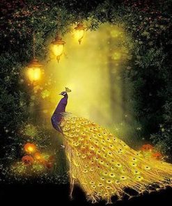 Golden Peacock Paint By Numbers