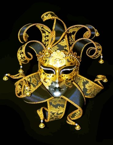 Golden Carnival Mask Paint By Numbers