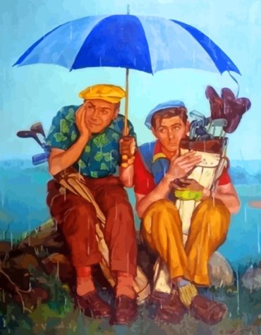 Rainy Day Golf Scene Paint By Numbers