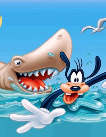 Goofy with Sharks Paint By Numbers