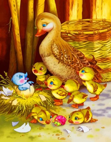 Goose and Chicks Wildlife Paint By Numbers