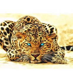 Gorgeous Leopard Blue Eyes Paint By Numbers