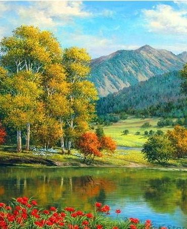 Grand Teton River Scenery Paint By Numbers