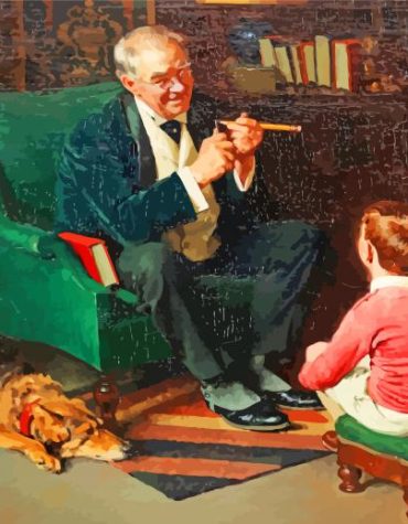 Grandfather and Son Bonding Paint By Numbers