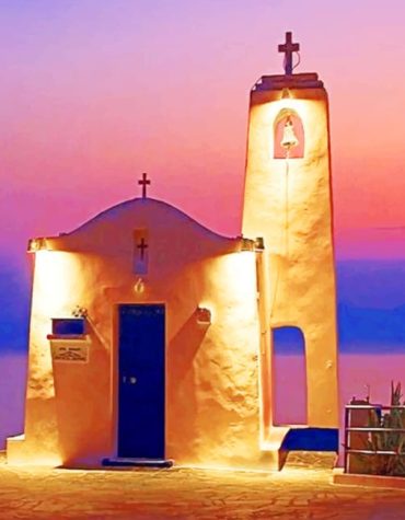 Greece Santorini Church Paint By Numbers