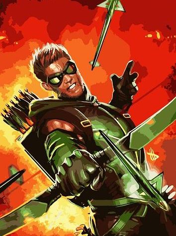Green Arrow Superhero Paint By Numbers