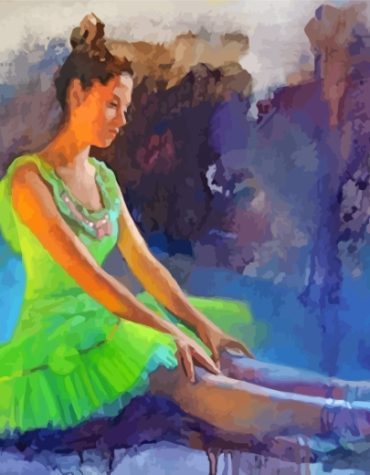 Green Ballerina Dancer Paint By Numbers