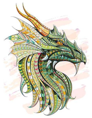 Green Dragon Animals Paint By Numbers