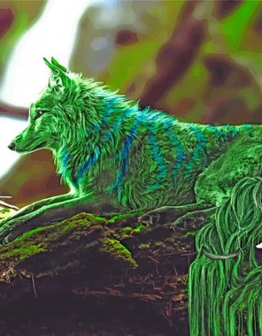 Green Fox Wildlife Paint By Numbers