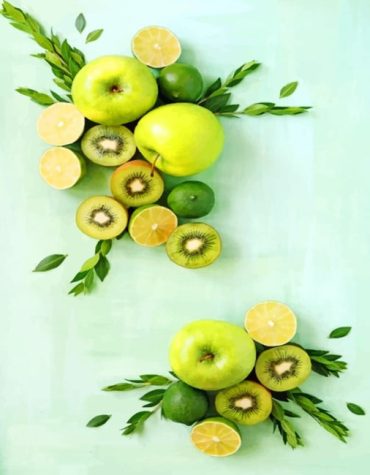 Fresh Green Fruits Paint By Numbers