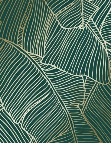 Green Gold Artistic Leaves Paint By Numbers