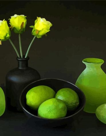 Green Lemons Still Life Paint By Numbers