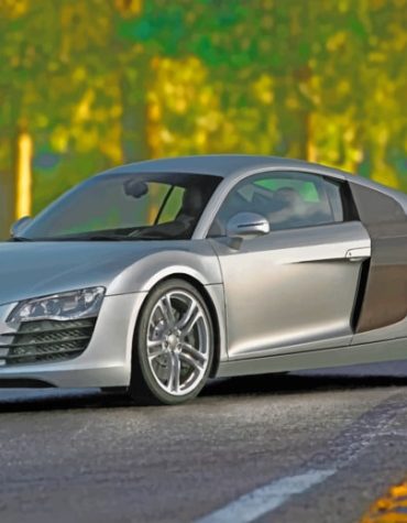 Grey Audi R8 Sports Car Paint By Numbers