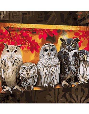 Group of Eastern Screech Owls Paint By Numbers