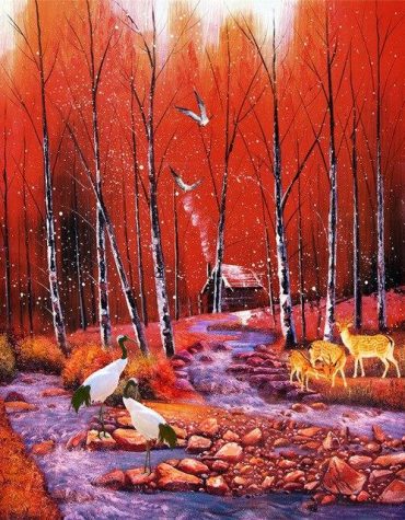 Grove Forest Landscape Paint By Numbers