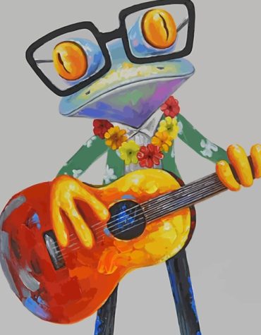 Guitarist Frog Animal Art Paint By Numbers