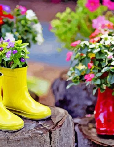 Gumboots Garden Paint By Numbers