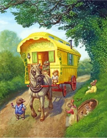 Gypsy Horse Wagon Animals Paint By Numbers